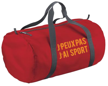 Sac de sport polochon personnalisé J'peux pas