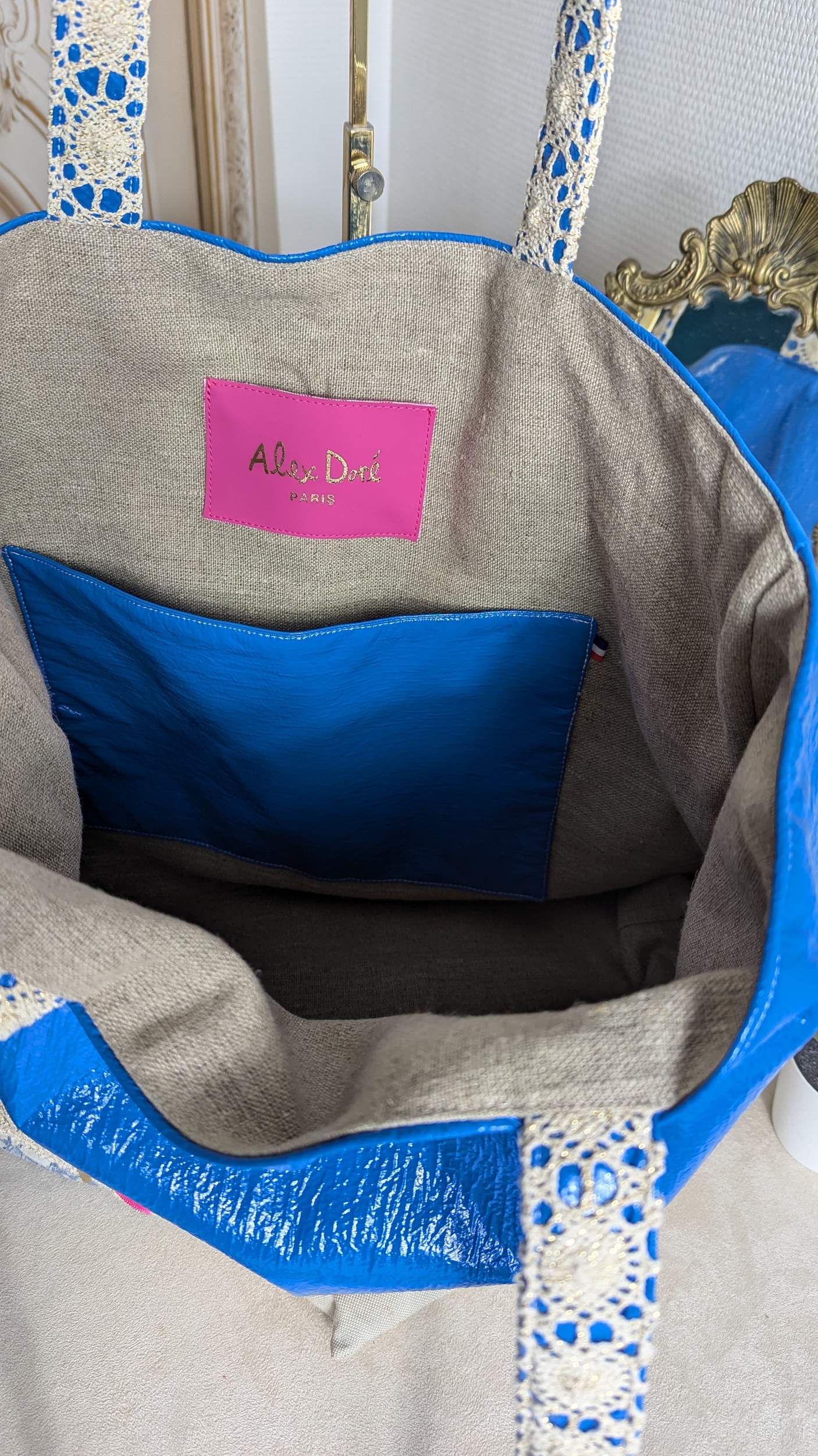 Sac cabas plage et ville reversible Alex Doré Paris lin 4