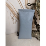 Etui Lunettes simili cuir gris motif feuille de chêne rouge mat Alex Doré Paris dos