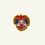 Broche brodée aimant Clown multicolre Alex Doré Paris_jpg