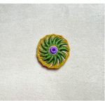 Broche brodée Aimant soleil vert-violet Alex Doré Paris