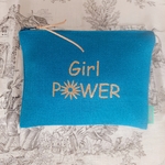 Pochette indispensable lin turquoise Alex Dore Paris Girl Power1