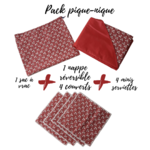 pack nappe pique-nique rouge Alex Doré Paris