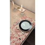 Set de table coton enduit toile de Jouy rouge Alex Doré Paris