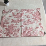Set de table coton enduit toile de Jouy rouge Alex Doré Paris 3