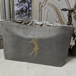 trousse en suédine doublée toile enduite or Alex Doré Paris