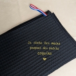Torchon en coton noir nid dabeille Alex Doré Paris Personnalisable coquin