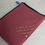 Torchon en coton brique nid dabeille Alex Doré Paris Personnalisable coquines