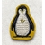 Broche Brodée aimant Alex Doré Paris Pingoin noir écru or fond jaune PM