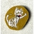 Broche Brodée aimant Alex Doré Paris chaton blanc fond jaune