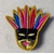 Broche Brodée Alex Doré Parie masque indien multicolore et noir
