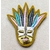 Broche Brodée aimant Alex Doré Paris Masque indien argent fond jaune GM