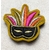 Broche Brodée aimant Alex Doré Paris Masque venise orange fond jaune GM