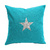 Coussin 40x40 coton turquoise étoile pailleté argent Alex Doré