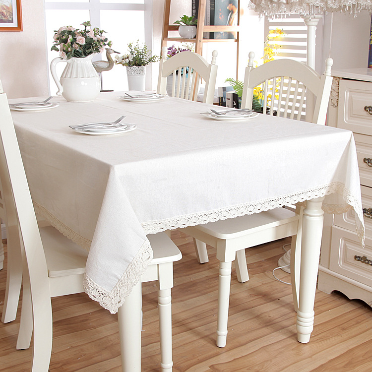 Nappe tissu coton lin blanc table de salle à manger nappe rectangulaire  table basse nappe tapis de table (couleur : A, taille : 160 x 260 cm) :  : Cuisine et Maison