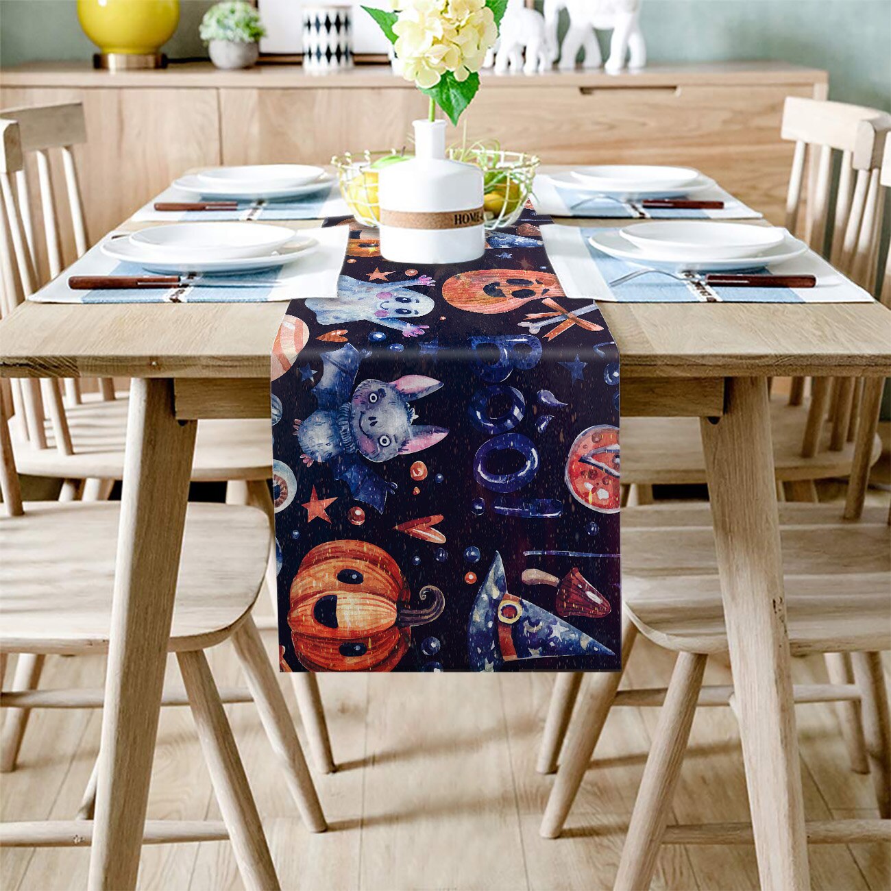 chemin-de-table-fantomes-d-halloween-citrouille