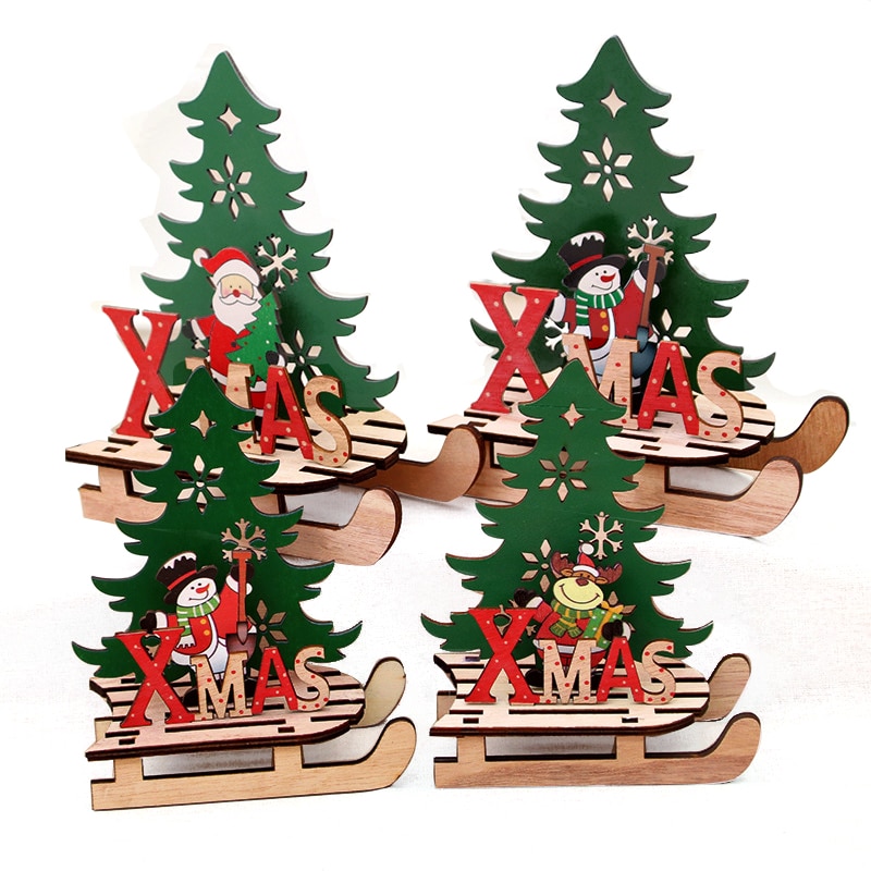 Luge de Noël en bois