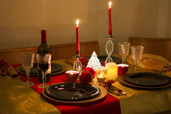 chemin de table décor noël