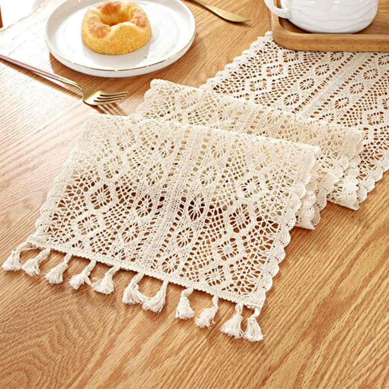 chemin-de-table-crochet-moderne-coton-blanc