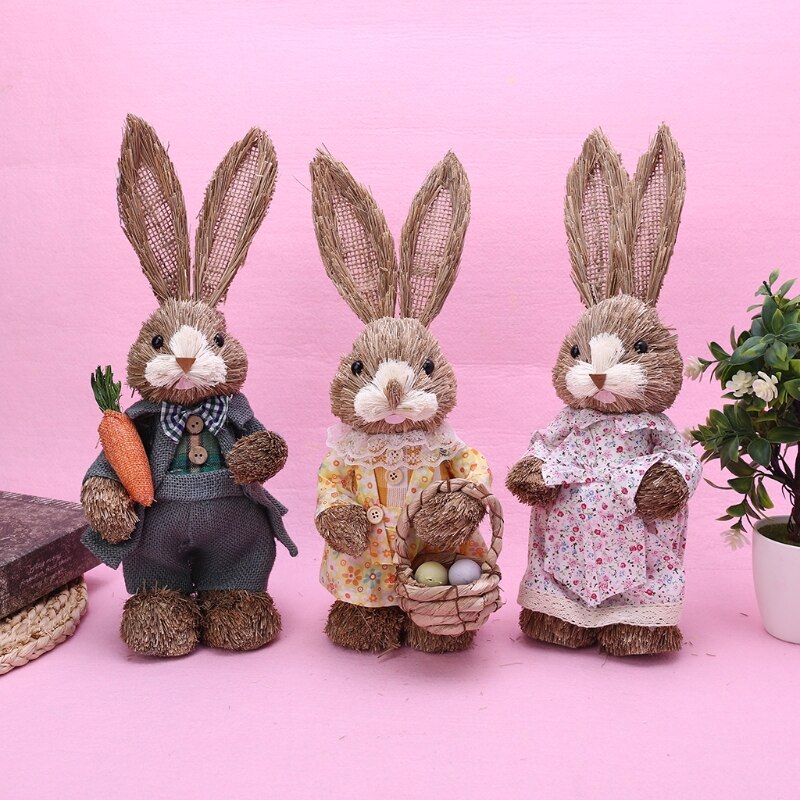 lapin-de-paques-en-paille-jardin