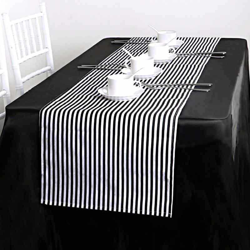 chemin-de-table-rayure-noir-et-blanc-style-moderne