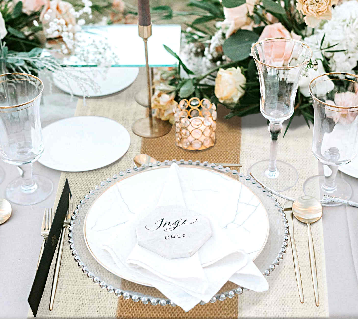 decoration de table mariage champetre chic