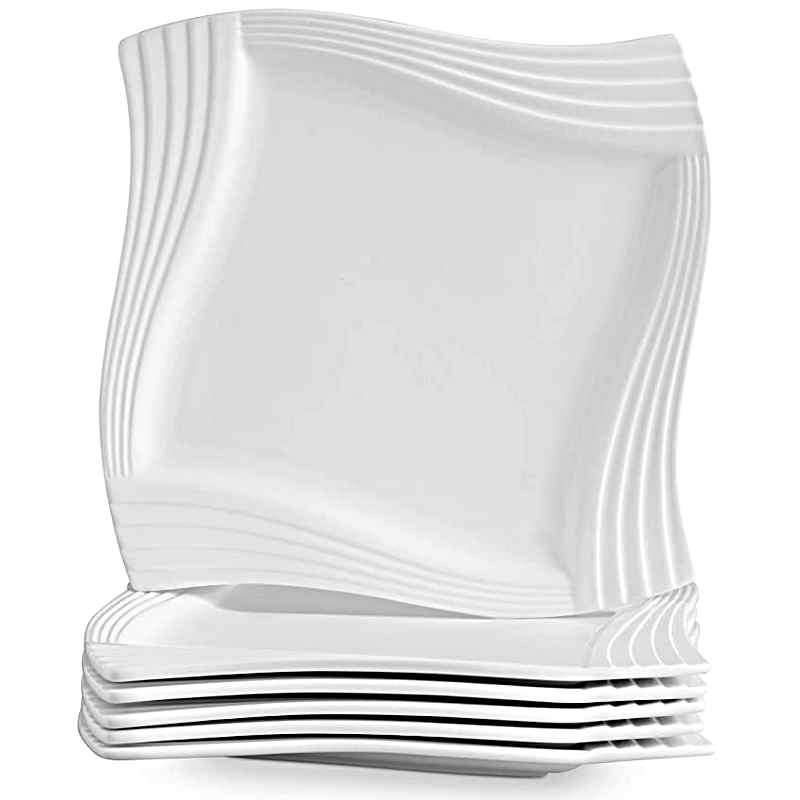 CHANTILLY <br />Assiette plate en porcelaine blanche (x6)