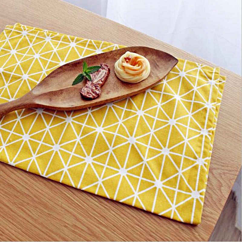 Serviette de table tissu Capri Carreaux Jaune