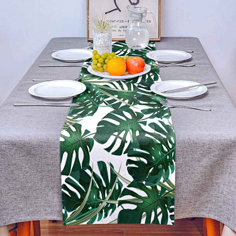 Chemin-de-table-feuille-tropicale