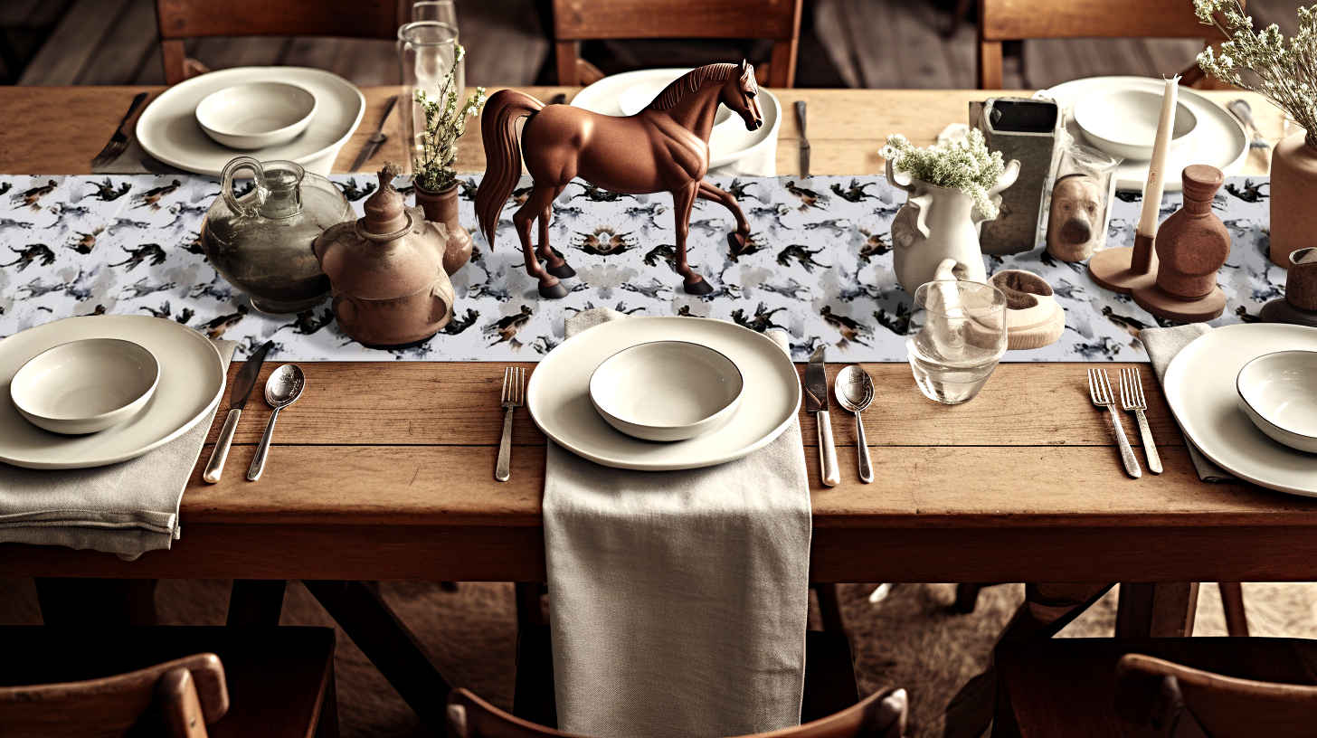 décoration table thème cheval