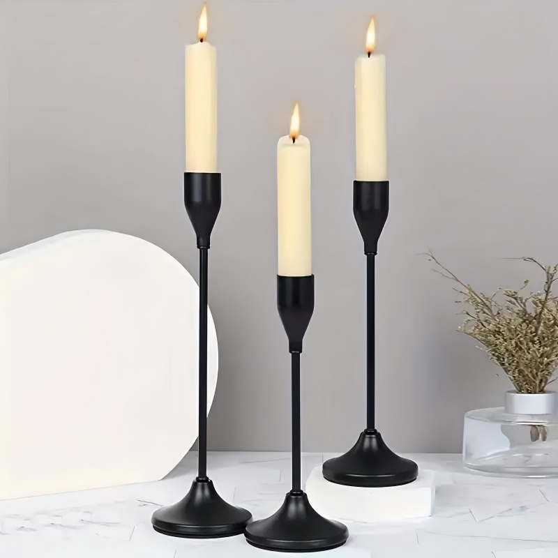 Bougeoir nordique noir minimaliste Nocta pour dîner romantique moderne