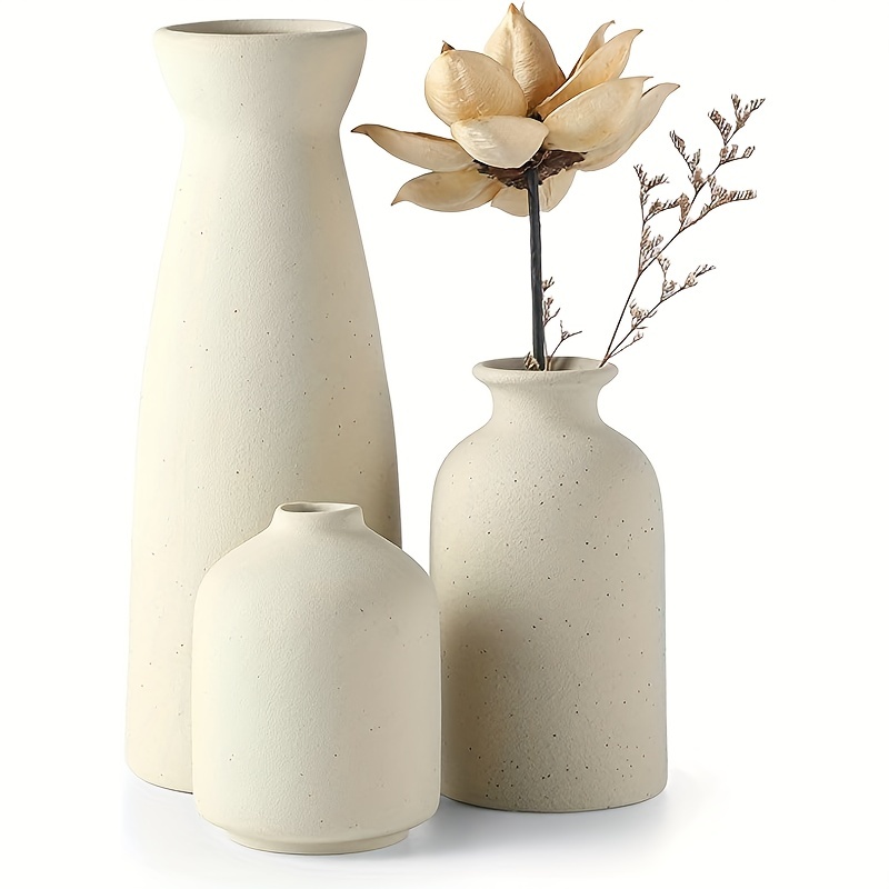 Ensemble de trois vases en céramique NORDIC BLOOM pour décoration de table