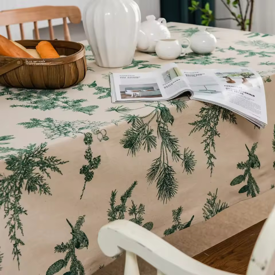 Linéva Nappe coton lin motif printanier (2)