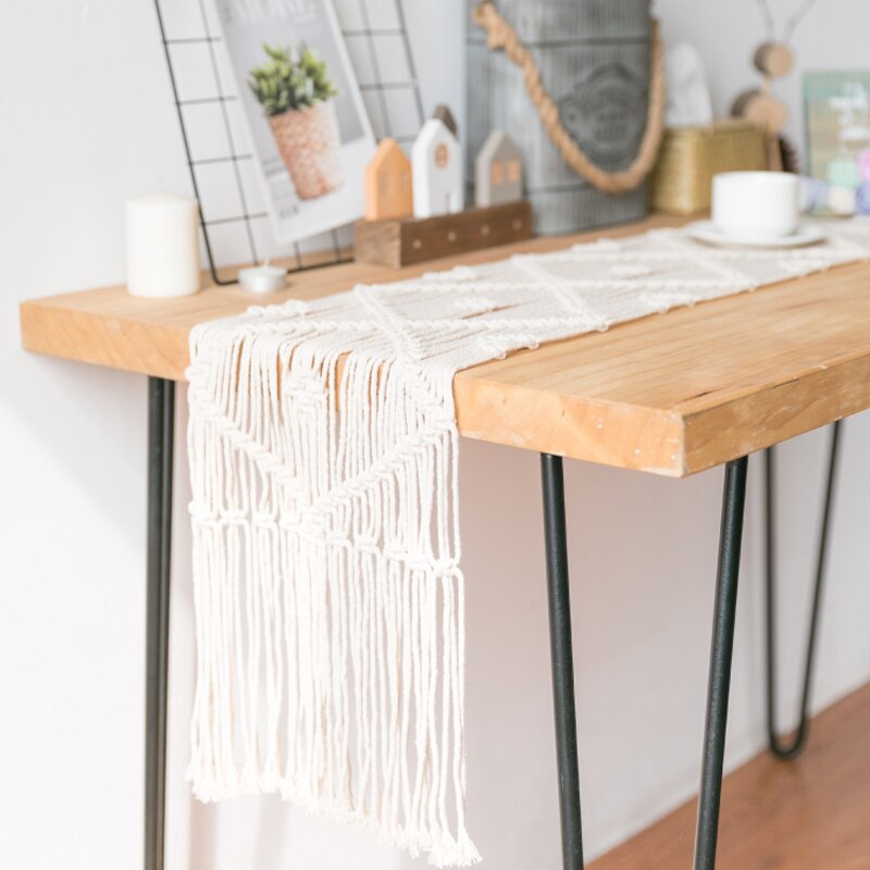 Aisybaklyn Chemin De Table Vert Boheme 30X140 Cm Macramé Chemin De Table Avec Des Pompons Nappe