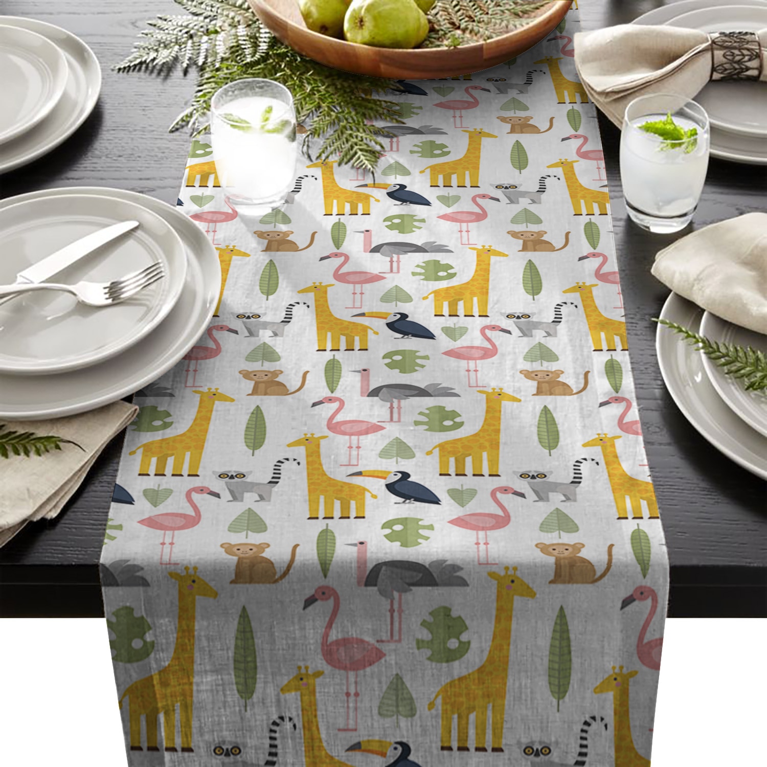 chemin-de-table-theme-jungle-bebe