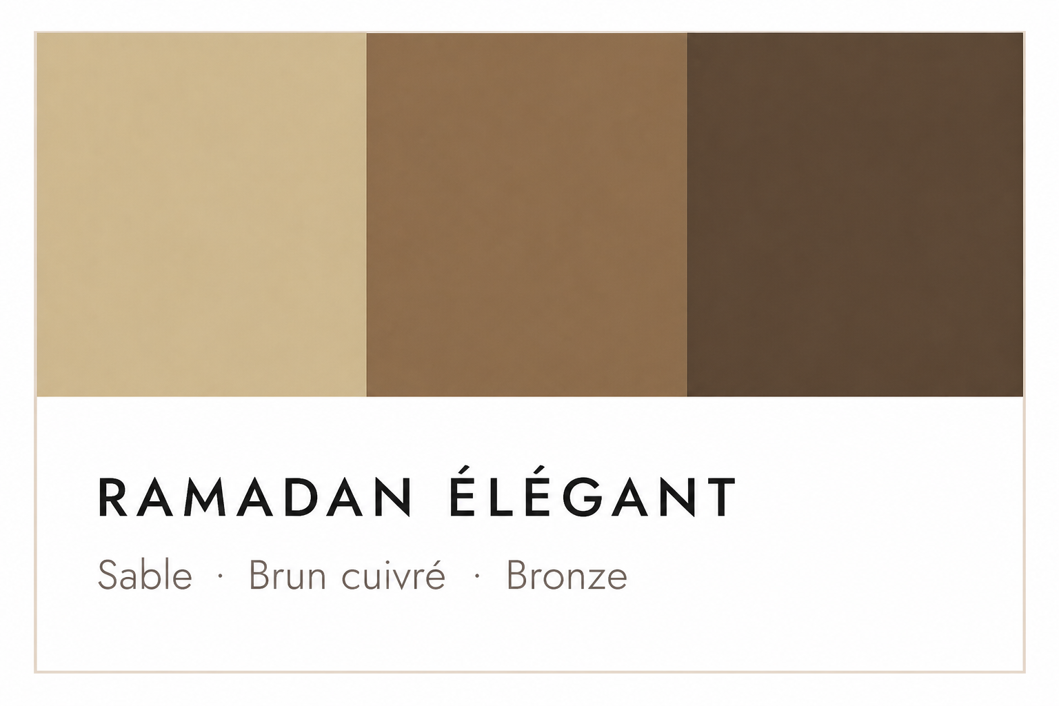 Palette Ramadan Élégant Palette de couleurs Ramadan élégant : beige, doré et brun profond