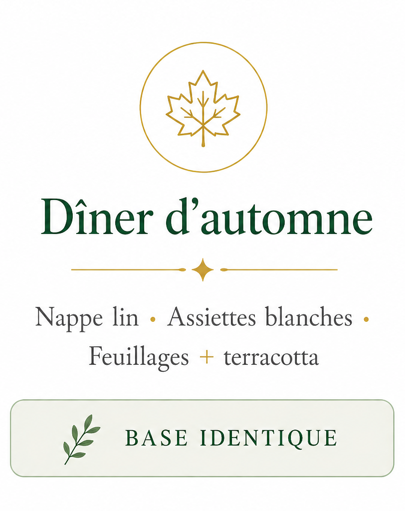 Carte dîner d’automne palette naturelle élégante