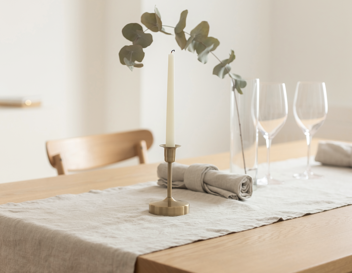 Table du quotidien minimaliste romantique