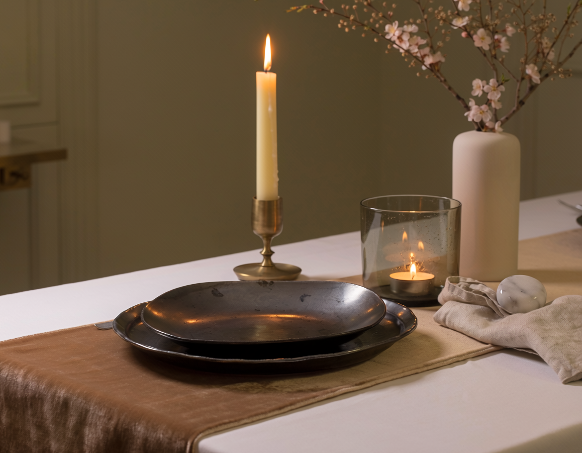 Table grand soir minimalisme romantique