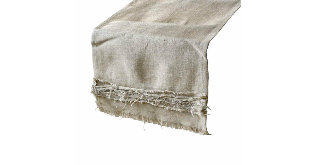Chemin De Table Lin Beige 183x35 Cm – Style Moderne Découpé Laser, Lavable, Déco Table Noël, Mariage & Quotidien