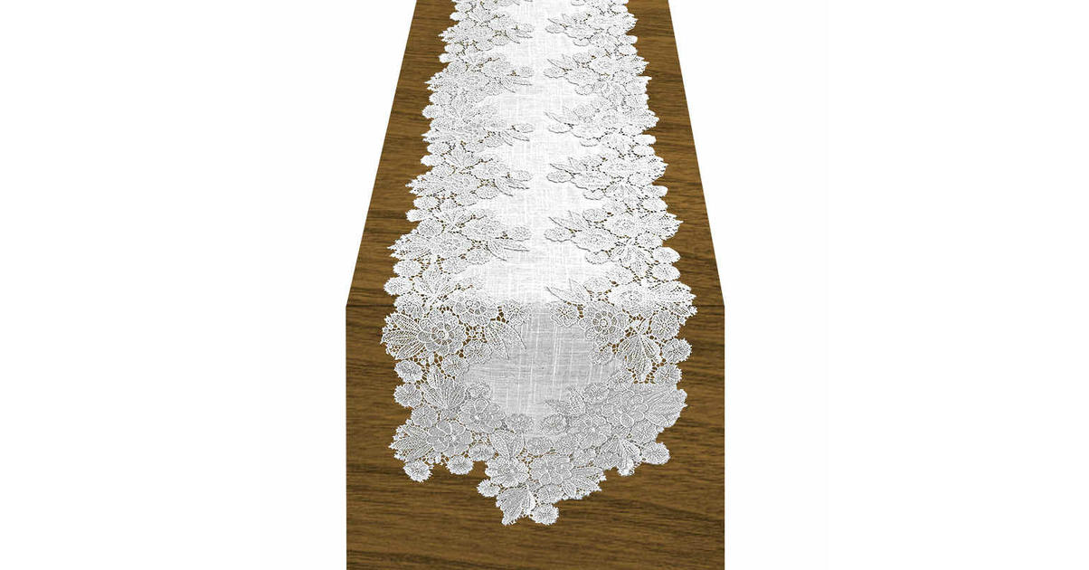 NAPPE DENTELLE BLANCHE élégante Nappe Fleurie Mariage Ovale Rectangle Carré EUR 7,21 - FR