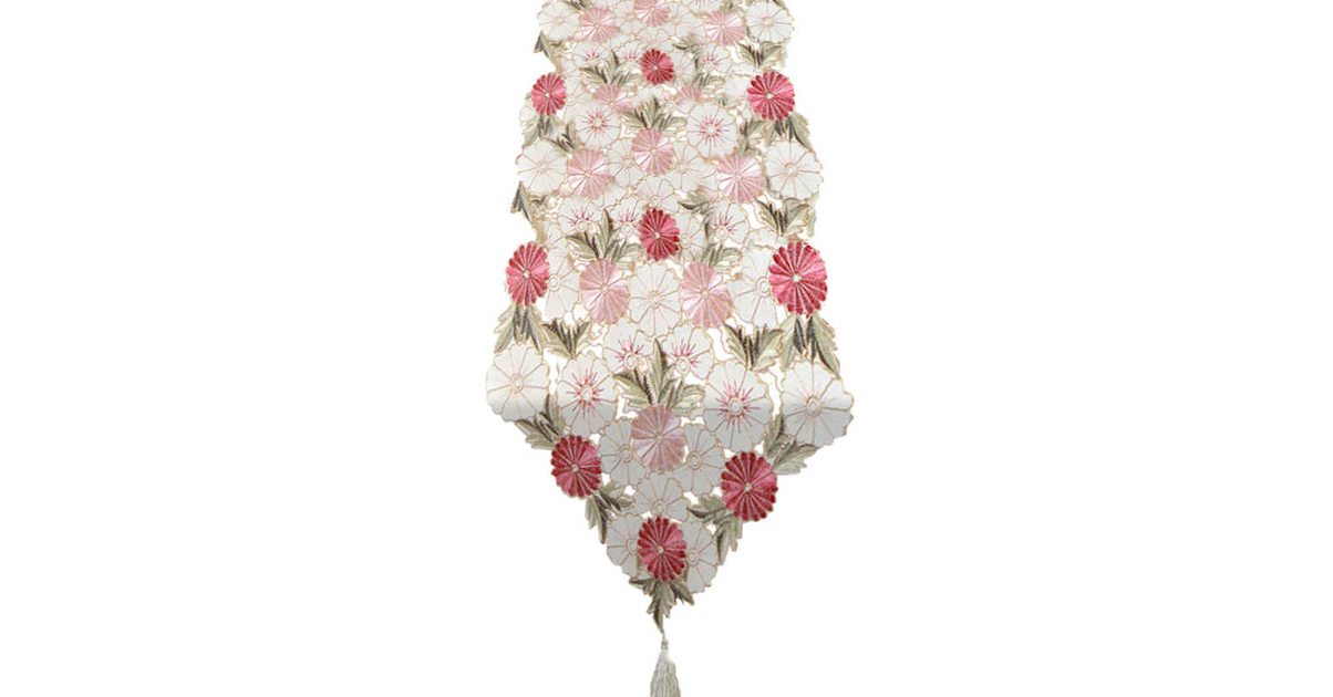 Chemin De Table Réversible Sarcelle Et Fleurs – Marque Mignon – Déco
