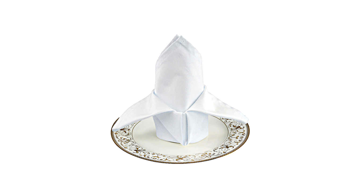 Serviettes De Table Hausattire - Lot De 12 Serviettes Coton 45,7x45,7cm Blanches