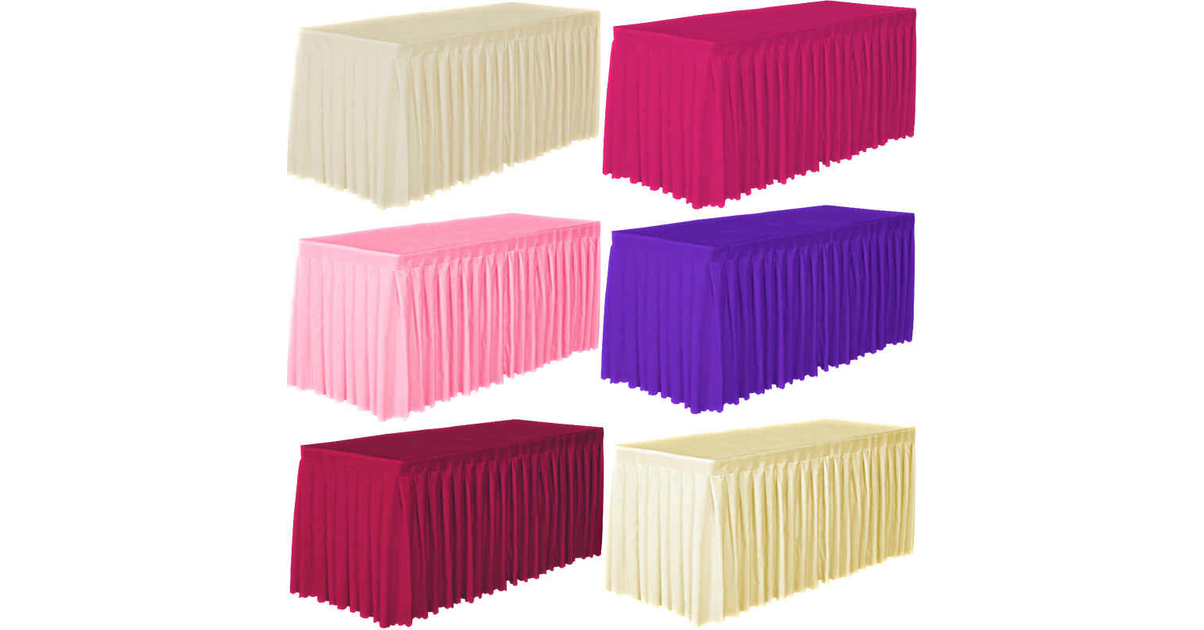 Housse De Jupe De Table Double Plissée 5 Pieds - Rose Vif - Tablecloth Market