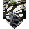 chemin-de-table-zebre-raye-marron