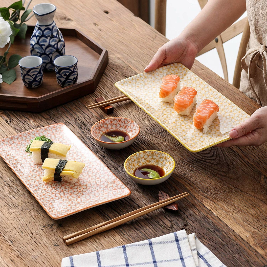 Lot De 12 Pièces De Vaisselle à Sushis - Céramique Japonaise - Comme Neuf