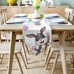 chemin-de-table-paques-lapin-gris