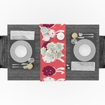 chemin-de-table-paques-oeufs-lapins-roses-moderne