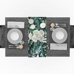 chemin-de-table-jungle-tropicale-anniversaire-feuilles