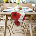 chemin-de-table-coquelicot-fleur-rouge